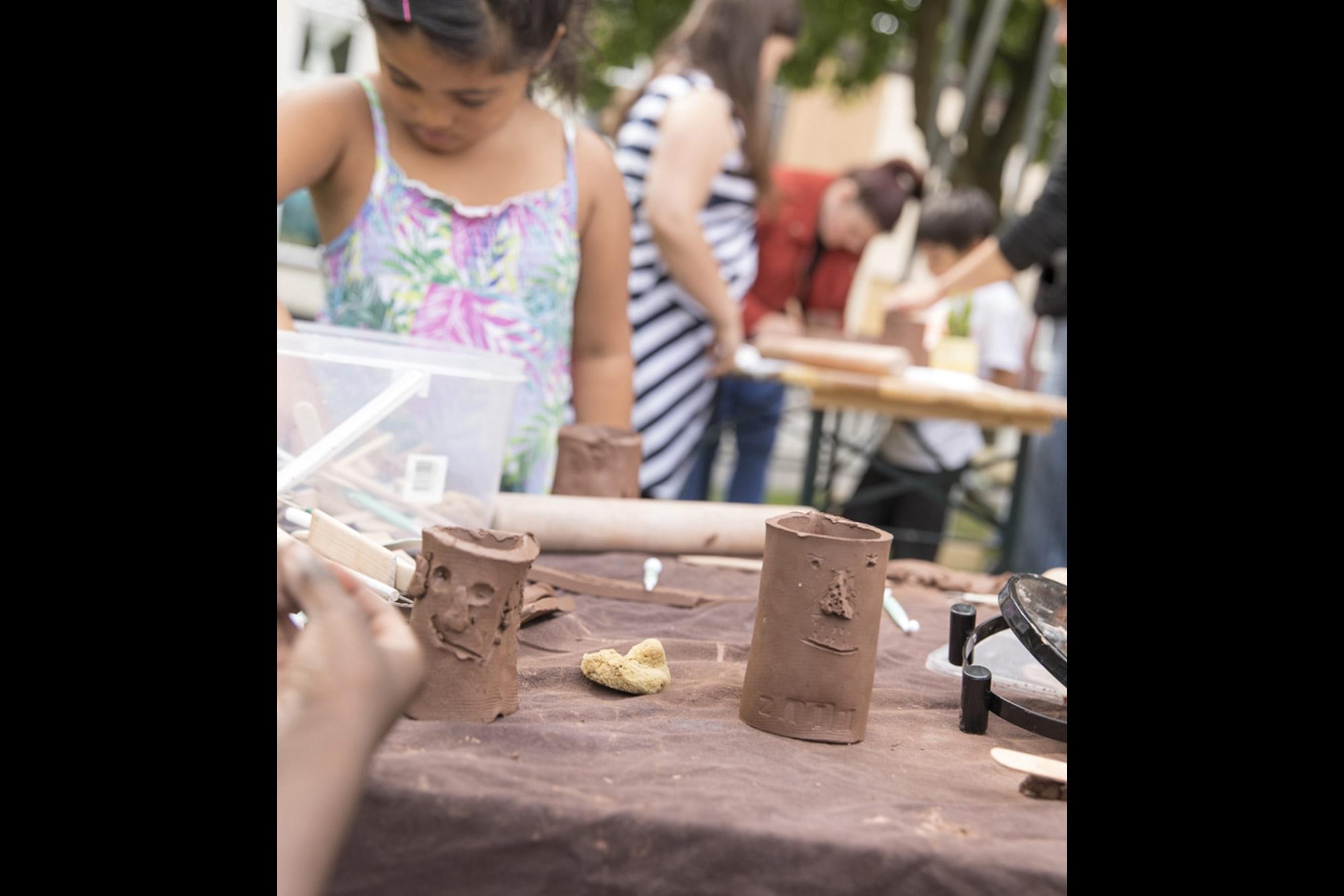 making clay faces